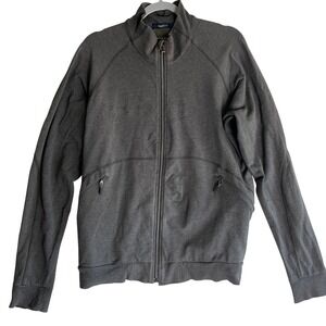 ZegnaSport Mens Gray Full Zip Jacket Stand Collar‎ Lightweight Size XL